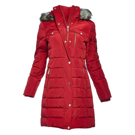 michael kors red winter coat|michael kors padded coat women's.